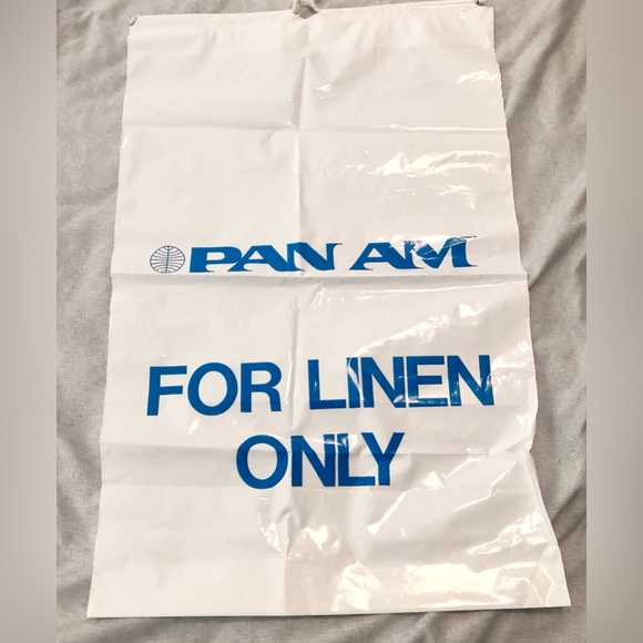 Vintage Pan Am Airlines In-Flight Linens Laundry Plastic Bag Pull Ties NOS Large - Picture 2 of 8